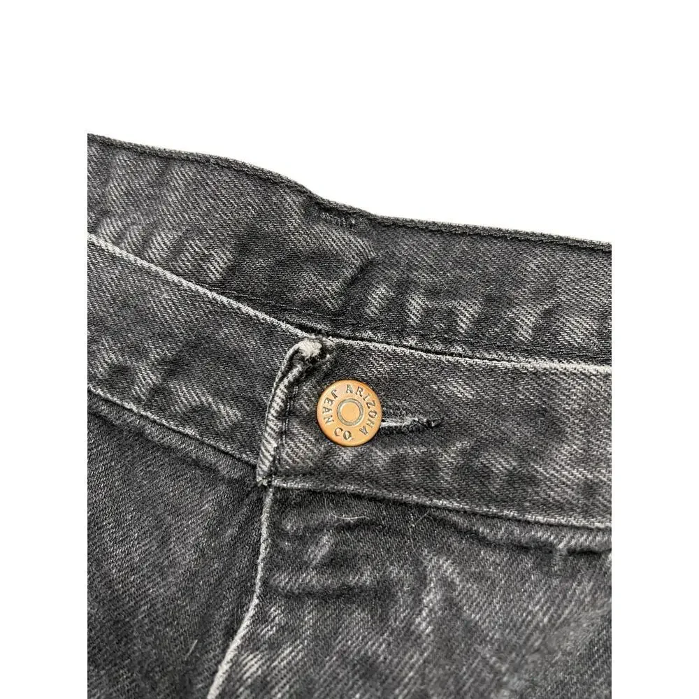 Vintage 90s Arizona Jeans Co Black Denim Jeans 40x30 Made in USA Relaxed Fit Y2K